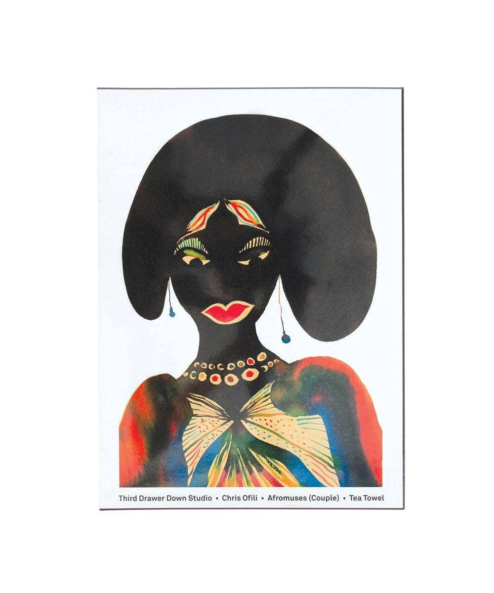 Afromuses Tea Towel – Chris Ofili’s Woman Portrait in Linen