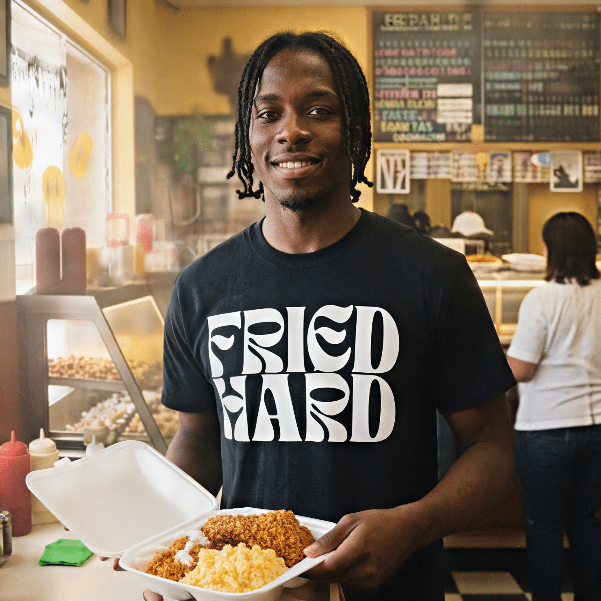 Fried Hard Graphic Tee – Black Soul Food T-Shirt | soulPhoodie 