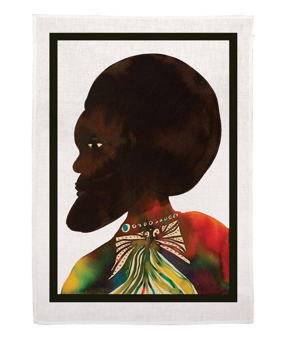 Afromuses Tea Towel – Chris Ofili’s Man Portrait in Linen - soulPhoodiestore