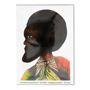 Afromuses tea towel by Chris Ofili for soulPhoodie featuring a colorful Black portrait printed on 100% linen.