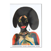 Afromuses tea towel by Chris Ofili for soulPhoodie showcasing a bold female portrait printed on 100% linen.